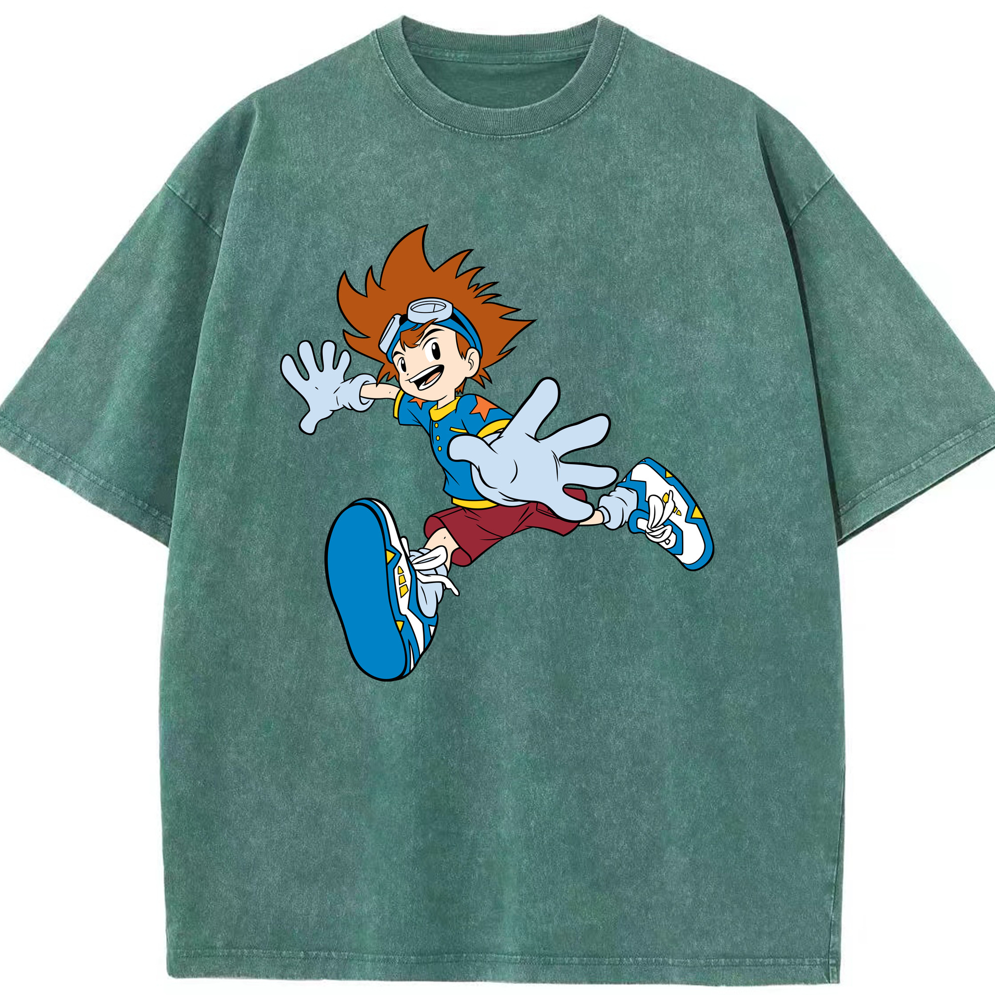 （画像用） Digimon デジタルモンスター/デジモン 綿100% ヴィンテージ風 半袖Tシャツ（フロントプリント）